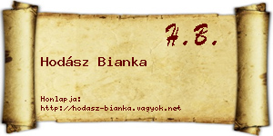 Hodász Bianka névjegykártya